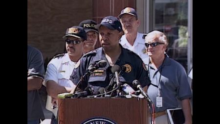 New Orleans Police Department Superintendent Eddie Compass speaks at a press conference following Hurricane Katrina in 2005. (ABC News)
