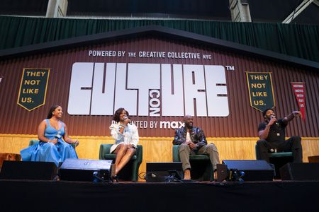 KAITLYN MCNAB (MODERATOR), EMAYATZY CORINEALDI, MORRIS CHESTNUT, MCKINLEY FREEMAN