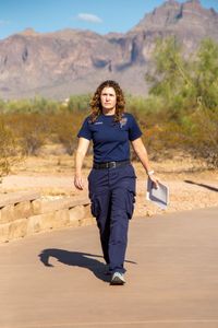 Stephanie Bourgeois, Crime Scene Technician, Apache Junction PD, returns to Apache Junction Police Station to investigate leads. (National Geographic/Tom Beard)