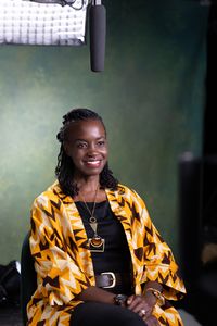 National Geographic Explorer Resson Kantai Duff is interviewed in the studio. (National Geographic/Martha Mutiso)