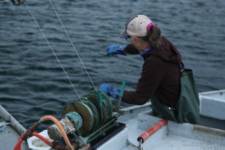 Gail Sterling commercially fishes for salmon. (National Geographic/Wayne Moss)
