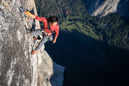 Jimmy Chin during production of National Geographic Documentary Films Oscar nominated "Free Solo".  (National Geographic/Cheyne Lempe)
