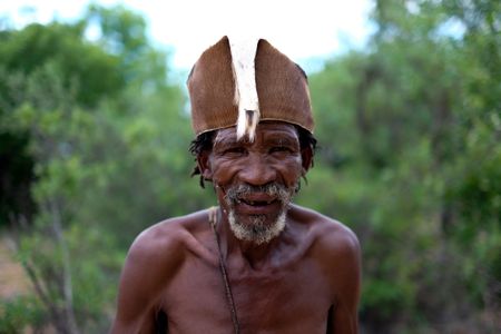 Qhoeta Xhoema of the Nharo San community.  (credit: National Geographic/Dionne Bromfield)