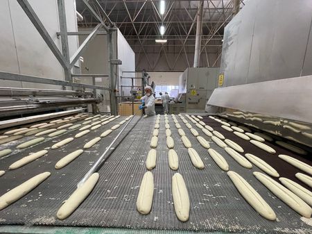 Loaves of bread are baked at Istanbul Halk Ekmek, or IHE, a municipal program that produces high-quality, low-cost bread for the people in Istanbul. (National Geographic/Peter Richardson)