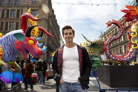 Antoni Porowski poses at the Alebrijes Parade in Mexico City. (National Geographic/Alicia Vera)