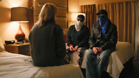 Mariana van Zeller interviews Jack and Sandy about their experience at a sober living home in Los Angeles, California. (National Geographic)