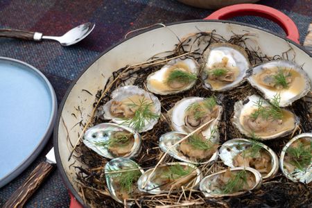 Chef Anna Haugh's oyster dish. (National Geographic/Justin Mandel)