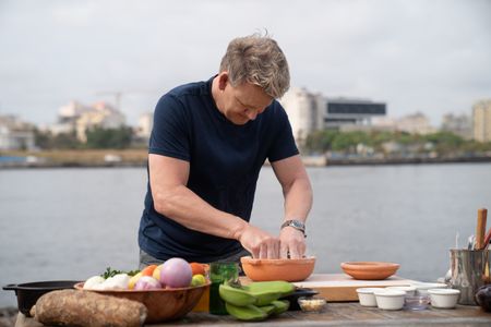 Gordon Ramsay during the final cook in Cuba. (National Geographic/Justin Mandel)