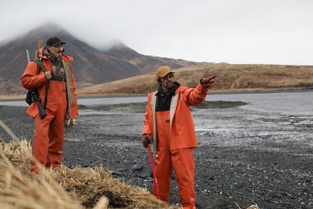 Justin Phillips hunting with Margin Agnot, looking for foxes to hunt. (National Geographic/Lauren Bird Dixon)