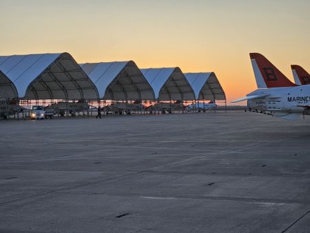 T-45s sitting on base at El Centro. (Credit: National Geographic/Lyndsi Gutierrez)