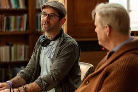 Director, Showrunner and Executive Producer Tom Barbor-Might with Professor Steven Tuck, behind-the-scenes of Pompeii: Out of Time with Tom Hiddleston. (National Geographic/Christian Black)