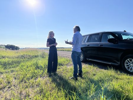 Mariana van Zeller discusses cartels with Miguel Angel Vega. (National Geographic)