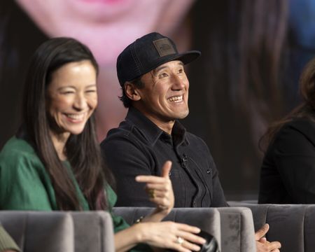 2024 TCA WINTER PRESS TOUR - Chai Vasarhelyi and Jimmy Chin from the “Photographer” panel at the National Geographic presentation during the 2024 TCA Winter Press Tour at the Langham Huntington on February 8, 2024 in Pasadena, California. (National Geographic/PictureGroup)