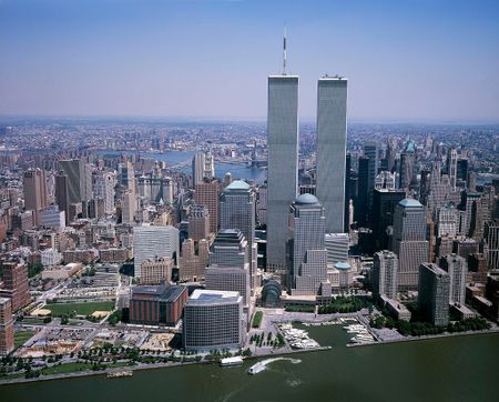 9/11: ONE DAY IN AMERICA - The world trade center is seen in the New York City skyline. (Library of Congress/Carol M. Highsmith)