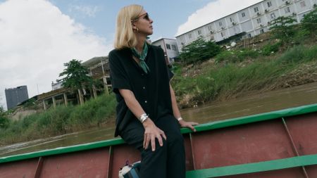 Mariana van Zeller and the crew are smuggled over the border from Thailand into Myanmar.(National Geographic)