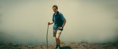 An archive photograph of Tom Hiddleston at age 17, standing on top of Mount Vesuvius, during his first trip to Pompeii and Herculaneum with friends in 1998. (Anthony Bowles)