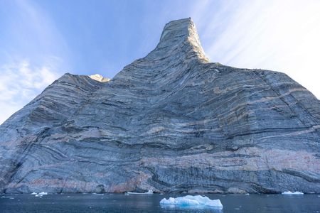 Ingmikortilaq from below.  (photo credit: National Geographic/Pablo Durana)