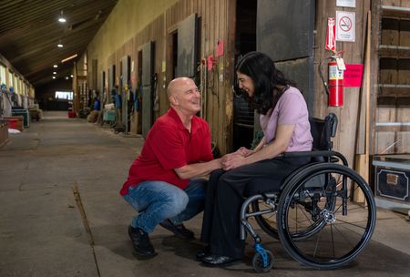 Stefan Horlacher and Debbie St. John talk together after many years. (National Geographic/Virginia Sherwood)