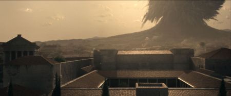 A CGI depiction of Mount Vesuvius erupting in AD 79. (National Geographic)
