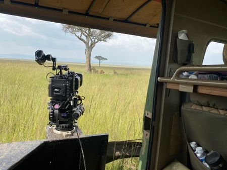 Behind-the-scenes of a camera rigged inside the filming vehicle. (National Geographic/Joe Treddenick)