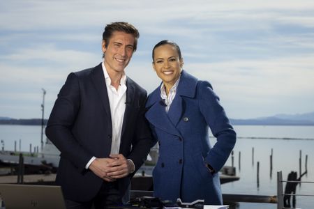 NEWS - ABC News and Nat Geo will cover the total solar eclipse via a live two-hour special “Eclipse Across America” on Monday, April 8, 2024 2pm-4pm. ET on ABC, National Geographic Channel, Nat Geo Wild, Disney+ and Hulu (via the ABC News Live channel) as the eclipse travels across North America. (ABC/ MICHAEL LE BRECHT II ) DAVID MUIR, LINSEY DAVIS
