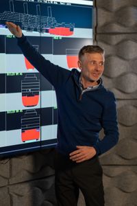 Simon Benson discusses the Titanic simulation. (National Geographic/Gary Moyes)