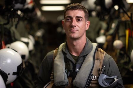 Student 1st LT Austin Claggett stands for a portrait in the paraloft. (Credit: National Geographic/Freddie Claire)