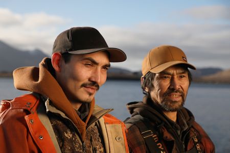 Justin Phillips hunting with Margin Agnot, looking for foxes to hunt. (National Geographic/Lauren Bird Dixon)