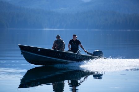 Sam Carlson and David Squibb go halibut fishing. (National Geographic/Wayne Moss)