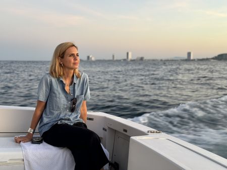 Mariana van Zeller poses on a boat. (National Geographic)