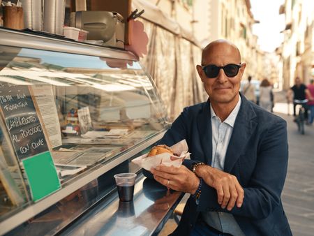 Stanley revels in the artistry of the food in the picturesque Tuscan region. He tries lampredotto while in Florence.  (credit: National Geographic/Matt Holyoak)