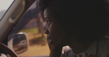 Barbie in the car on the phone.  (mandatory credit: Southern Films)