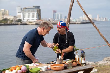 Gordon Ramsay and Chef Luis during the final cook in Cuba. (National Geographic/Justin Mandel)