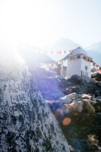 Nepal - "Alex Lowe Friend" etched in stone. (National Geographic/Max Lowe)