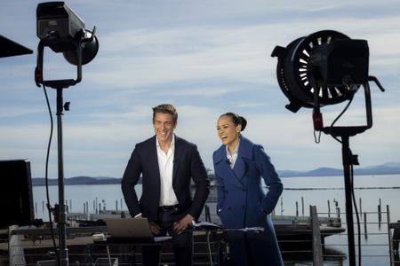 NEWS - ABC News and Nat Geo will cover the total solar eclipse via a live two-hour special “Eclipse Across America” on Monday, April 8, 2024 2pm-4pm. ET on ABC, National Geographic Channel, Nat Geo Wild, Disney+ and Hulu (via the ABC News Live channel) as the eclipse travels across North America. (ABC/ MICHAEL LE BRECHT II ) DAVID MUIR, LINSEY DAVIS
