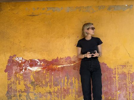 Mariana van Zeller stands for a portrait in Accra, Ghana. (National Geographic/Daniel Hollis Diamond)