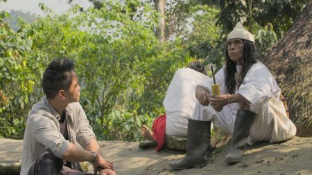 Albert Lin with a Kogi priest - Mamo Jose Maria Lozano. (National Geographic)