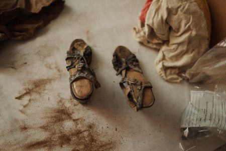 A pair of shoes found next to the remains of Jane Doe. (National Geographic/Will Francome)