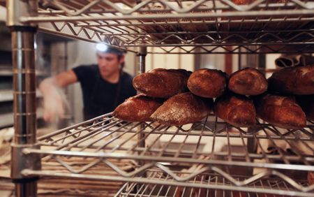 Freshly baked loaves are displayed at Brickmaiden Breads in Point Reyes, Calif. (National Geographic/Ryan Rothmaier)