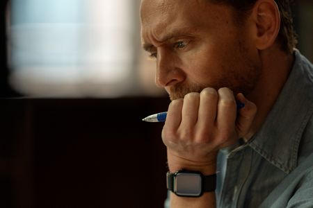 Tom Hiddleston examines archaeological evidence from Pompeii. (National Geographic/Christian Black)