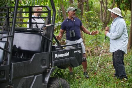 Christian Cooper speaks with Jose Salguero, a leading ornithologist in Puerto Rico who happens to be a blind birder. (National Geographic for Disney)