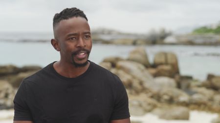 Gibbs Kuguru, expert, explaining how a great white sharks warm blooded system provides them with faster neuroprocessing which increases their reaction times whilst chasing potential prey. (National Geographic)