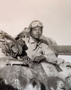 761st Tank Battalion Private First-Class E.G McConnell is pictured in a tank. (The Family of E.G. McConnell/Carole Johnson)
