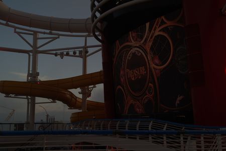 The deck of the Disney Treasure is quiet before the ship's transatlantic crossing.  (credit: National Geographic/Matt Perez)