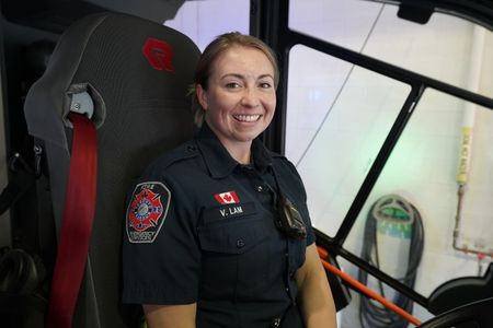 Victoria Lam, First Class Firefighter at Toronto Pearson. (Arrow International Media Ltd & Cantina Media)