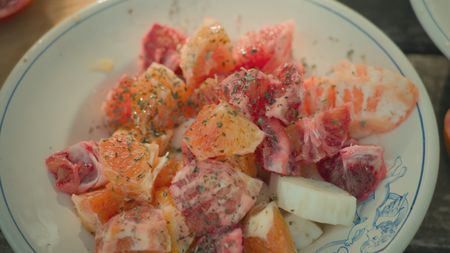 TUCCI IN ITALY - “Sicily” - A refreshing salad of fresh blood oranges and wild fennel, seasoned with oregano. (National Geographic)TUCCI IN ITALY