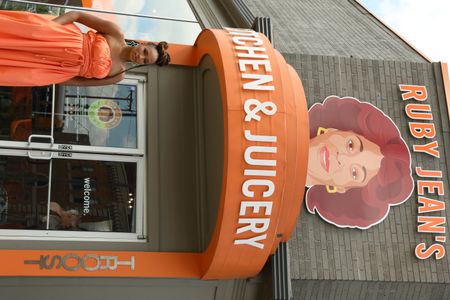 BLACK TRAVEL ACROSS AMERICA - Host, Martinique Lewis will be tapping into the history of Ruby Jean's Juicery in her interview with the owner, Chris Goode. (National Geographic for Disney/Victoria Donfor)