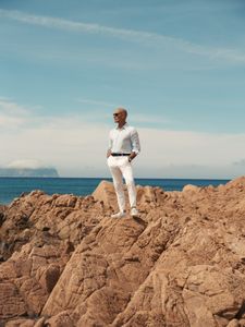 TUCCI IN ITALY - “Sardinia” - Stanley Tucci in Sardinia.  Sardinia sits 120 miles (200 kilometers) from both Northern Africa and mainland Italy. (National Geographic/Matt Holyoak)STANLEY TUCCI