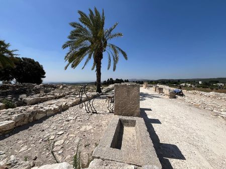Outdoors view of structures in Megiddo, Israel. (Windfall Films/Nava Mizrahi)