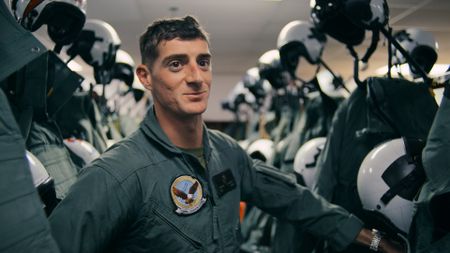 Student 1st Lt Austin Claggett in the paraloft. (Credit: National Geographic)